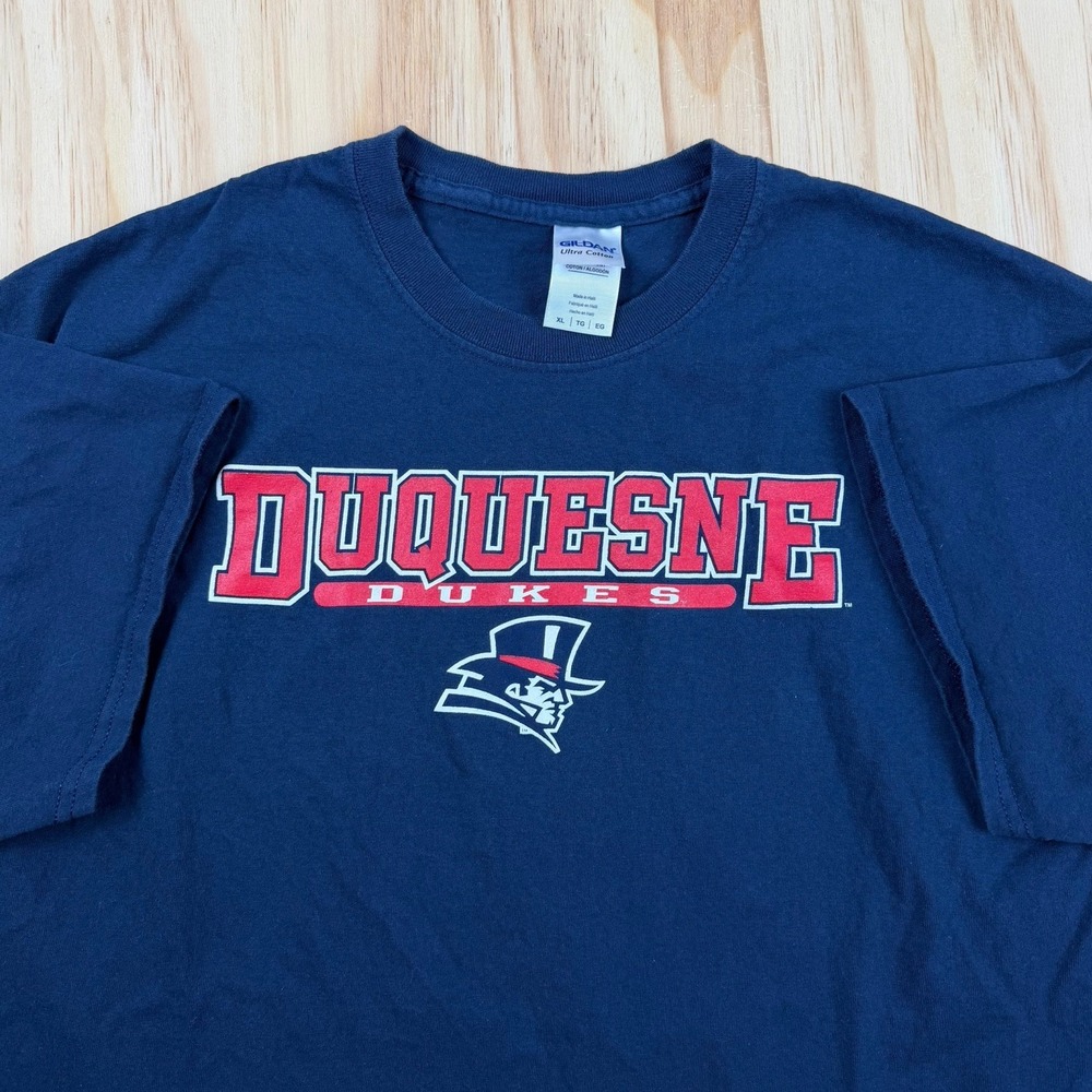 Duquesne University Dukes Blue Short Sleeve T Shirt XL College NCAA Graphic Tee